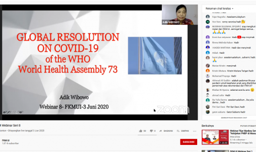 Webinar Seri 8 FKM UI: Resolusi Global dalam Menghadapi Pandemi COVID-19 (73rd World Health Assembly, WHO) dan ‘Wake Up Call’ untuk Kesehatan Reproduksi, Maternal dan Kesehatan Anak