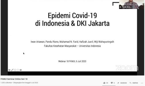 Seminar Online FKM UI Seri 18:  Perkembangan Wabah COVID-19 di Indonesia dan DKI Jakarta serta Peningkatan Kasus Positif COVID-19 di Jawa Timur