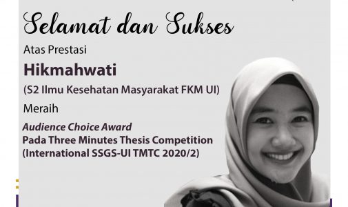 Mahasiswa S2 FKM UI Raih Penghargaan  Pada Ajang International Three Minutes Thesis Competition