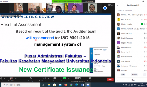 FKM UI Jalani Audit Re-Sertifikasi ISO 9001;2015