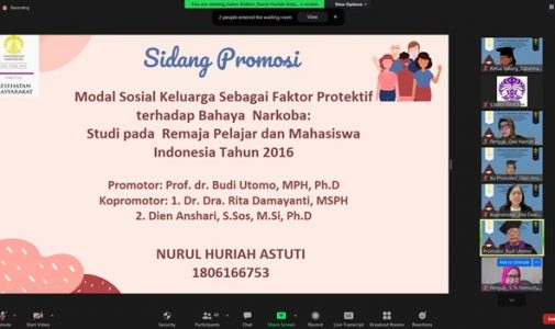 Doktor FKM UI Teliti: Modal Sosial Keluarga sebagai Faktor Protektif terhadap Bahaya Narkoba: Studi pada Remaja Pelajar dan Mahasiswa Indonesia Tahun 2016