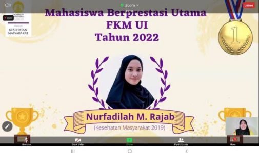Nurfadilah, Mahasiswa S-1 Kesehatan Masyarakat Terpilih sebagai Mahasiswa Berprestasi Utama FKM UI 2022