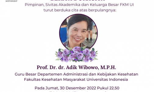 Obituari Prof. Dr. dr. Adik Wibowo, M.P.H.